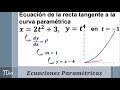 Ecuación de la recta tangente de una ecuación paramétrica (ejemplo 2/5)