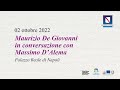 INCONTRO MAURIZIO DE GIOVANNI IN CONVESARZIONE CON MASSIMO D&#39;ALEMA