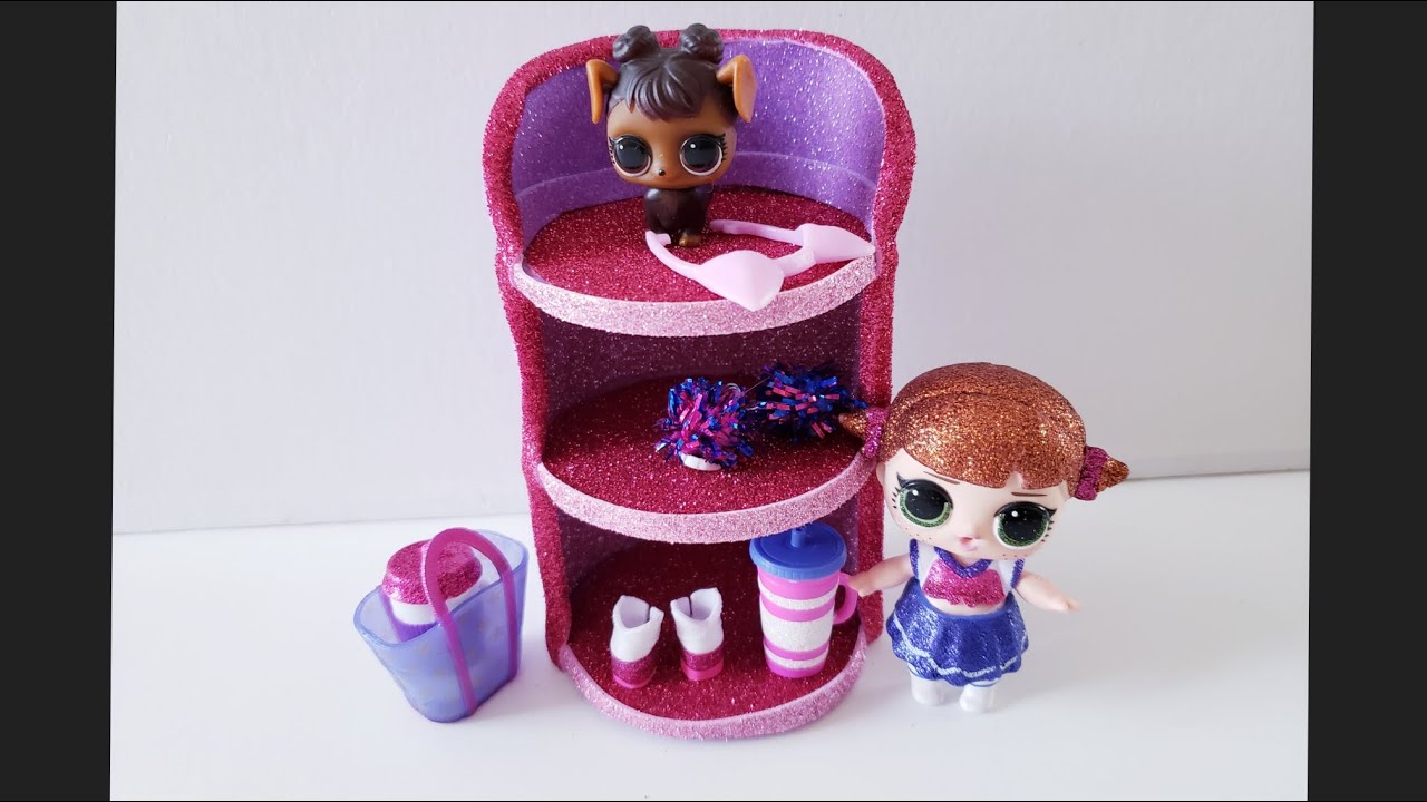 diy-glitter-eva-foam-stand-shelf-for-lol-dolls-tutorial-mk-youtube