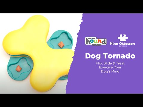 NINA OTTOSSON BY OUTWARD HOUND Tornado Puzzle Game Dog Toy, Yellow