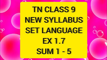 TN Samacheer 9 Maths set Language Ex 1.7 Sums 1 to 5.