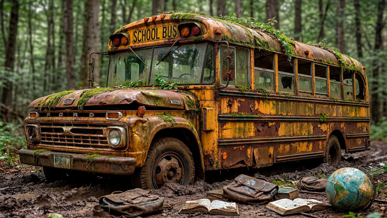 Restoration of Abandoned SCHOOL BUS | Fully Restore an OLD SCHOOL BUS FORGOTTEN For 40 Years