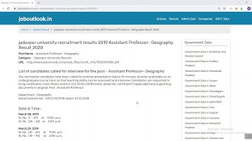 Result of jadavpur university