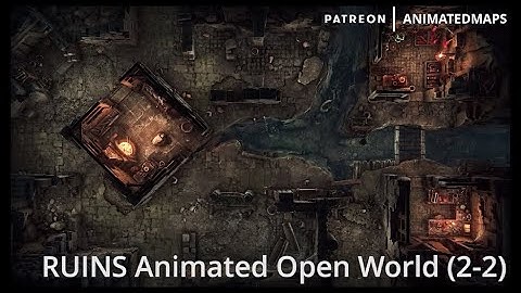 Animated Dungeon Maps - RUINS Animated Open World (Position 2-2) battle maps preview