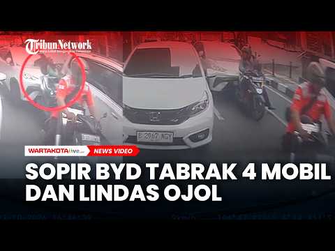 Mobil Listrik BYD Tabrak 4 Mobil dan Lindas Ojol, Ditarik Keluar lalu Dipukuli Warga di Blok M