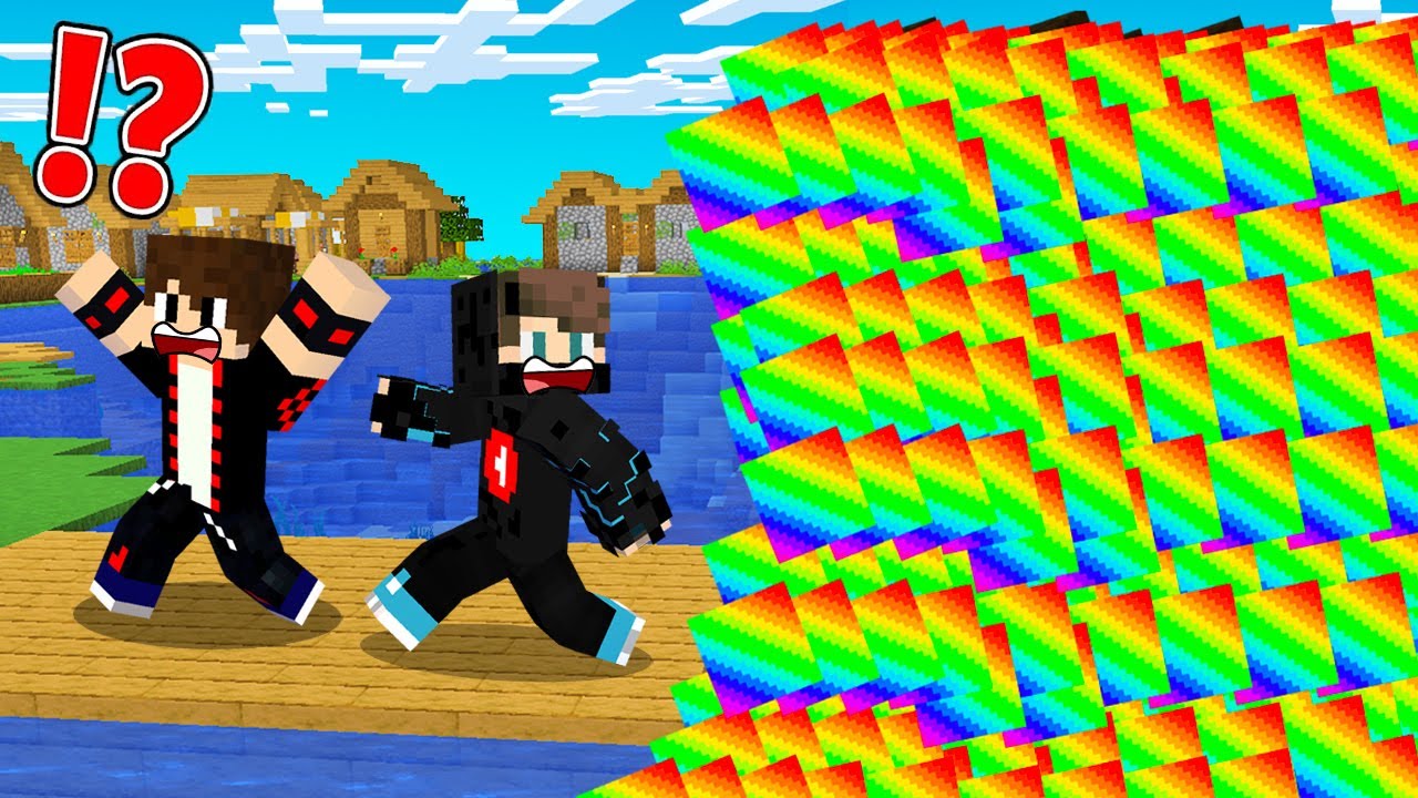 ماين كرافت : حاولت أهرب من تسونامي الرينبو العملاق !!؟ 😱🔥