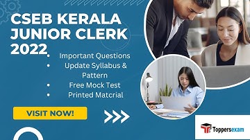 CSEB KERALA JUNIOR CLERK  Important Questions 2022 | Update Syllabus & Pattern | Free Mock Test