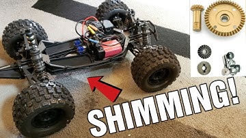 How To SHIM Differential Gears w/ Losi 3XL-E RC CAR - Shimming Diffs & FRONT / REAR Titanium Upgrade