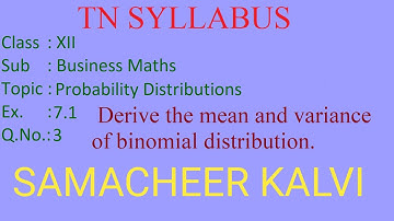 Ex 7.1 - Q.No 3 - 12th Business Maths -  Probability Distributions