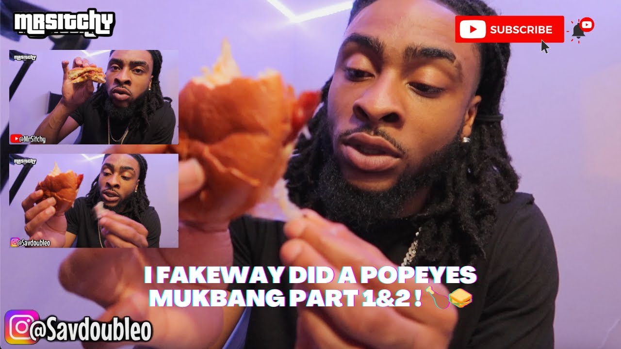 I Fakeway Did a Popeyes Mukbang Part 1&2 ! 🍗🥪 