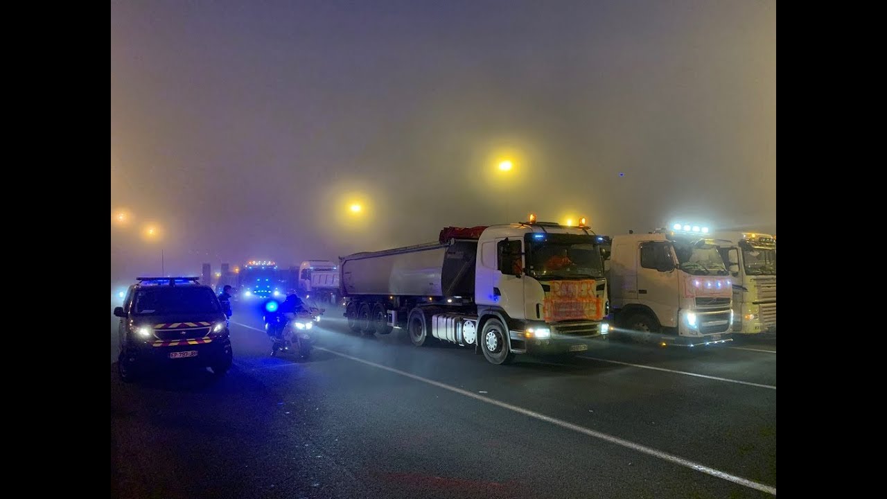 Operation escargot des routiers, en soutien aux 
