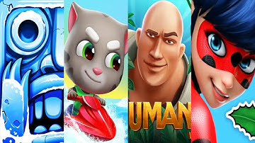 Temple Run 2 vs Tom Jetski 2 vs Jumanji vs Miraculous Ladybug iPad Gameplay HD