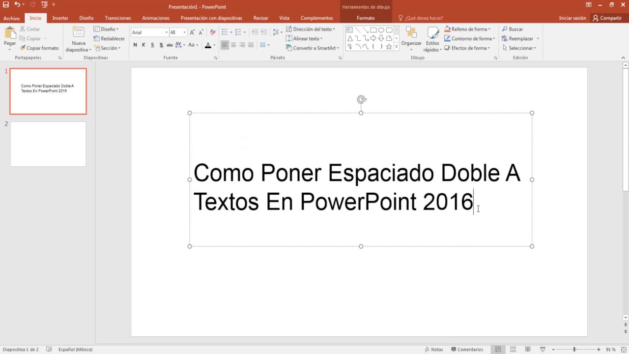 Doble Espaciado En Word Como Poner Espaciado Doble A Textos En PowerPoint 2016 - YouTube