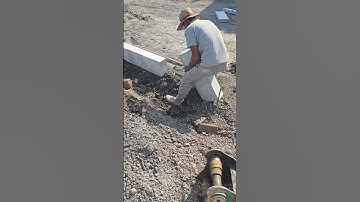 Installation process of roadside foundation stone bricks # construction