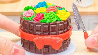 Amazing Rainbow KITKAT Cake 🌈 Floral Miniature Chocolate Cake Decorating Tutorial 💗 Cake Bakery