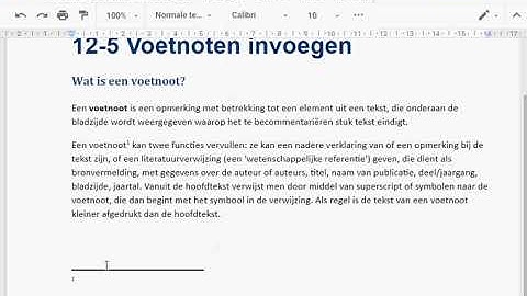 google docs -  tekstverwerking -  voetnoten