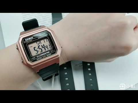 CASIO卡西歐W-217HM 方形數字錶超亮LED照明計時碼表防水手錶男錶- YouTube