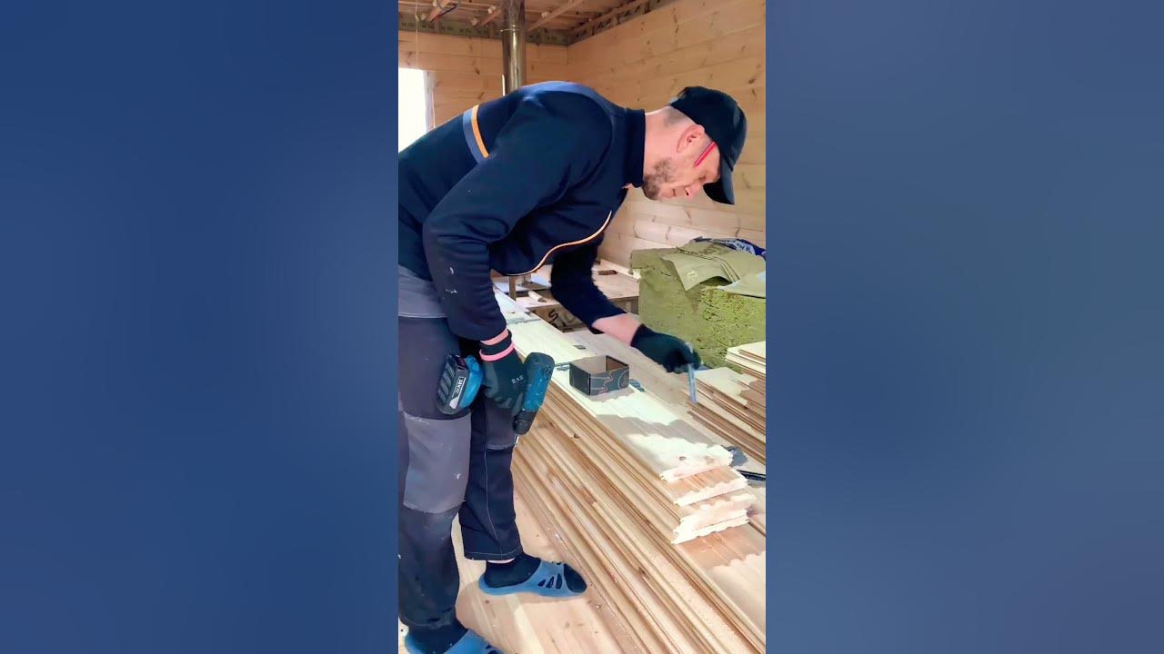 Монтаж имитации бруса на скрытый крепеж #имитациябруса #вагонка # ...