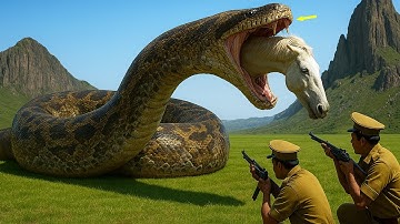 Heroic Rescue Team Saves Innocent Horse from Giant Python Attack 🐍🐎