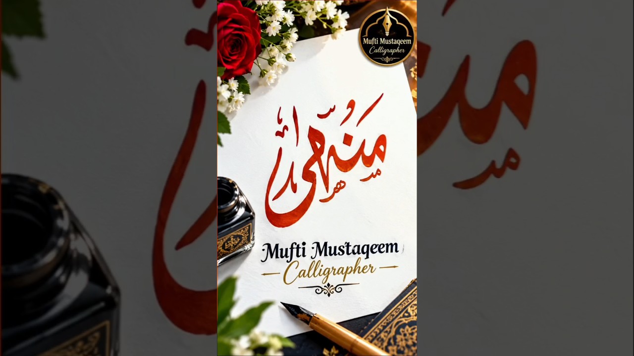 Manha Calligraphy✨| Beautiful Arabic Calligraphy🖋️| Mufti Mustaqeem Calligrapher Handwritten Arabic