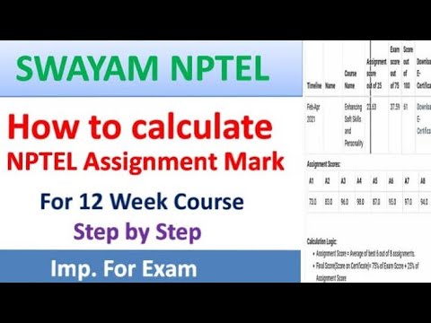 nptel assignment marks calculation