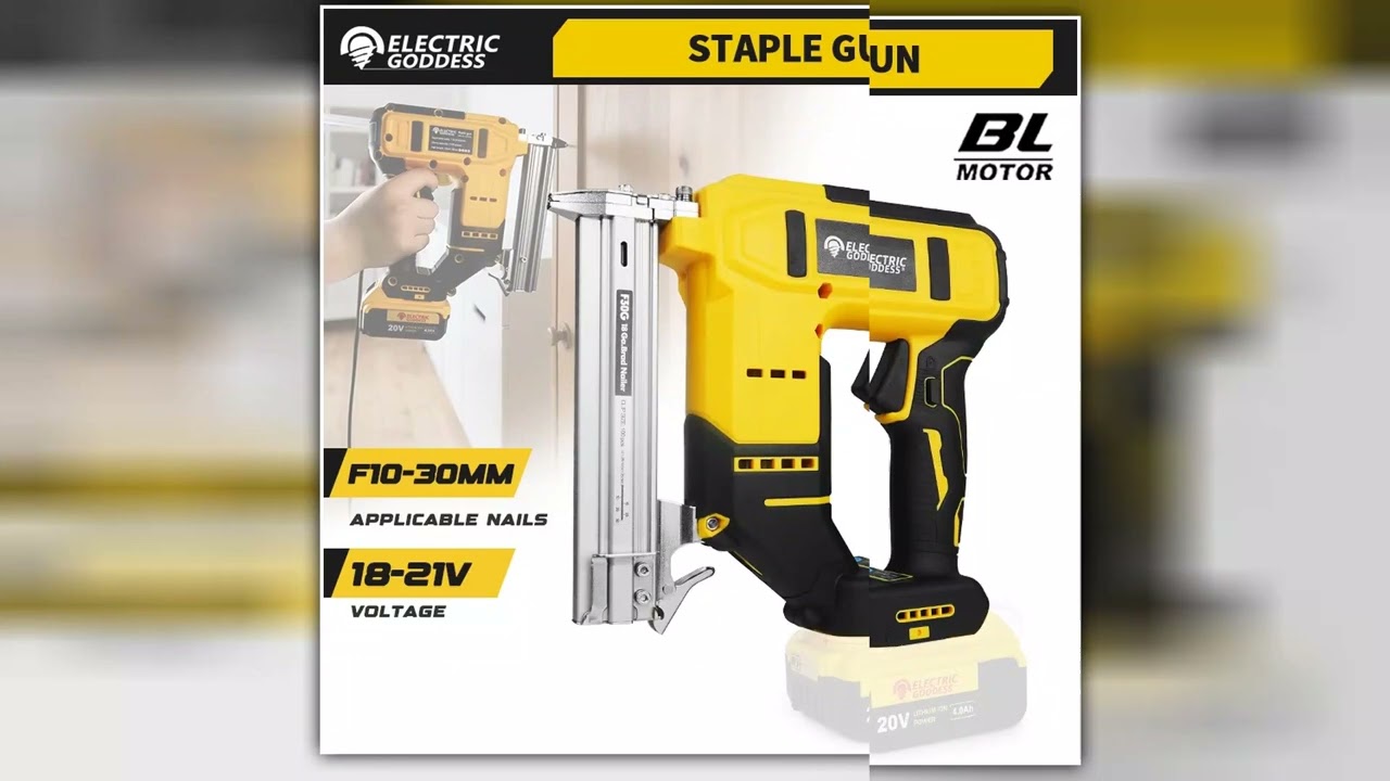Electric Goddess Brushless Electric nail gun Brad Nail Gun Cordless Nails Woodworking Nailing Machi