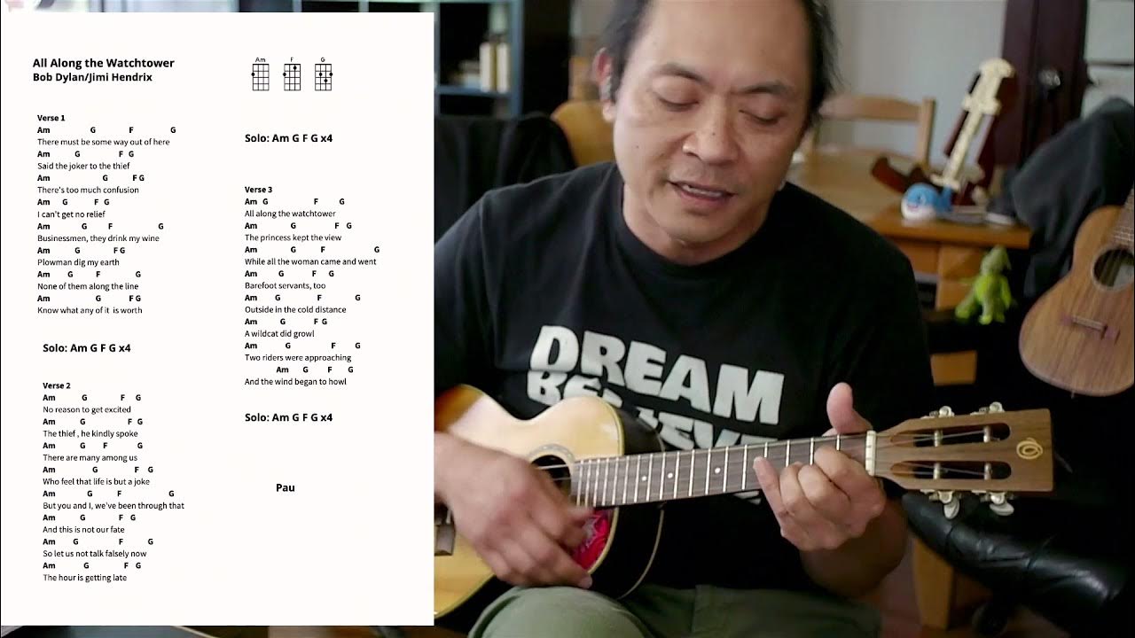 100 Days of Uke Day 88 (All Along the Watchtower, Bob Dylan/Jimi Hendix