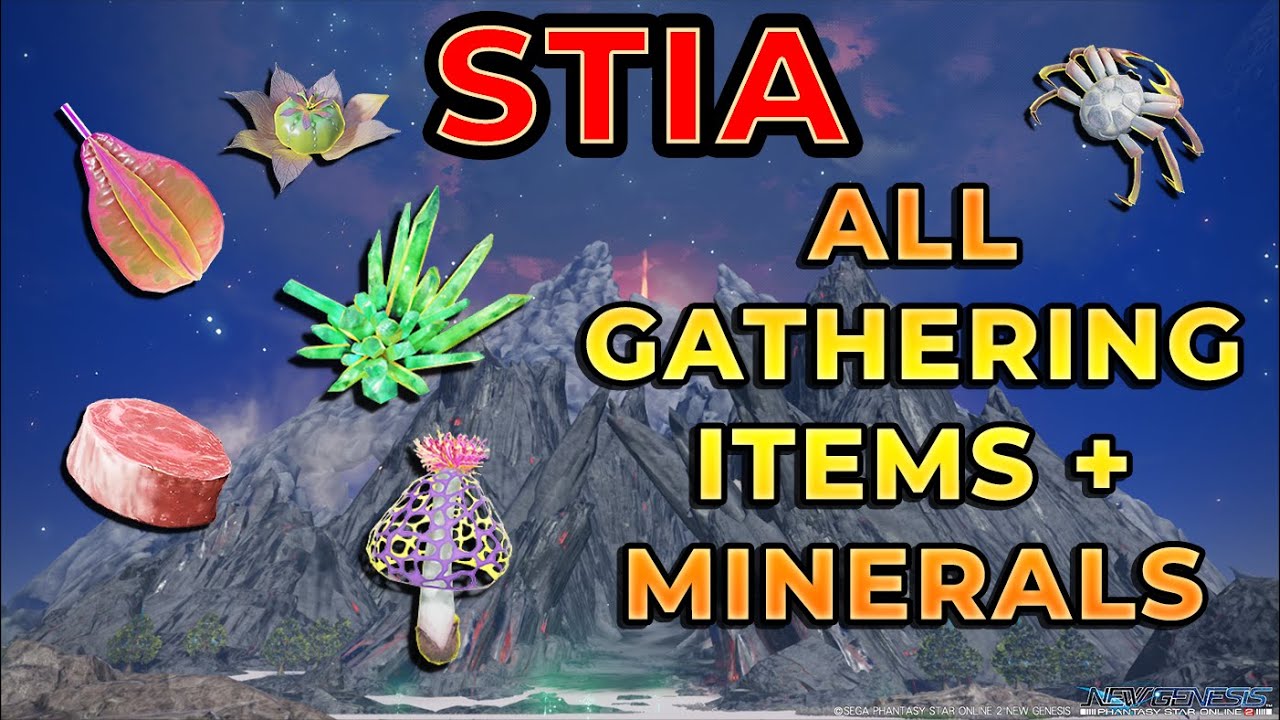 [PSO2NGS] ALL Stia Gathering Items & Minerals! YouTube