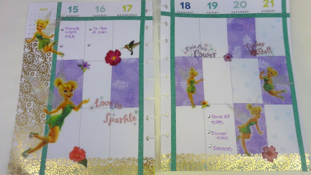 PLAN WITH ME Happy Planner Tinker Bell (Flashback) YouTube