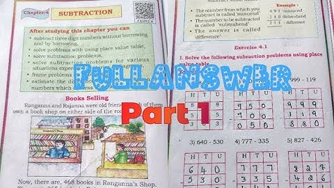 || class 3rd STD maths|| chapter -4 Subtraction|| part 1||Full answer#class3 #class3maths