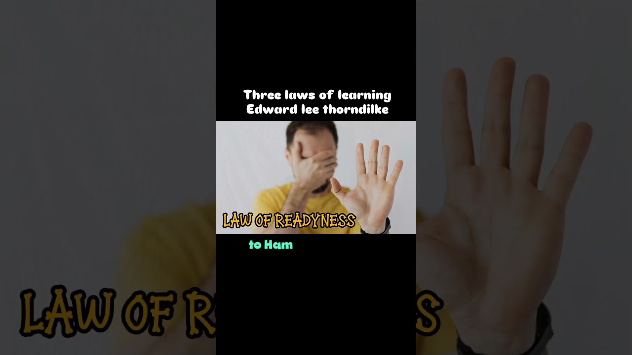 three laws of learning psychologist Edward Lee thorndike 
