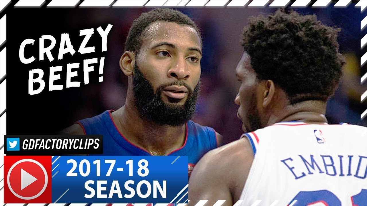Joel Embiid vs Andre Drummond BIG MEN Duel Highlights (2017.12.02) Pistons vs 76ers - TRASH TALKING!