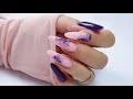 purple flower nails art / Elisium Nails