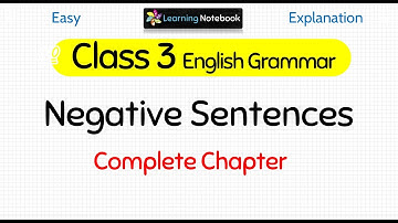 Class 3 Negative Sentences | Class 3 Negative Sentences in English Grammar