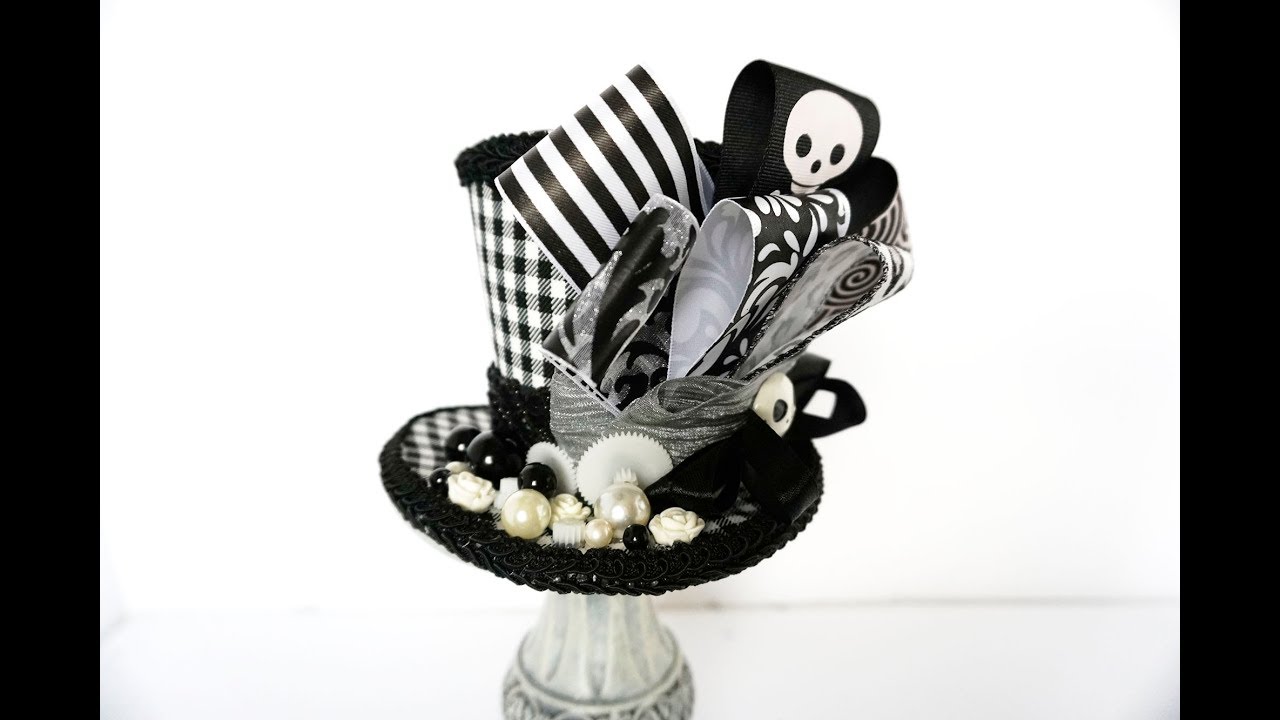 How to make a Halloween mini top hat, DIY hat YouTube