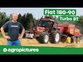 Fiat 18090 turbo dt sound  6 zylinder power traktor im einsatz beim stroh pressen und am pflug