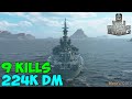 World of WarShips | Alabama | 9 KILLS | 224K Damage - Replay Gameplay 1080p 60 fps