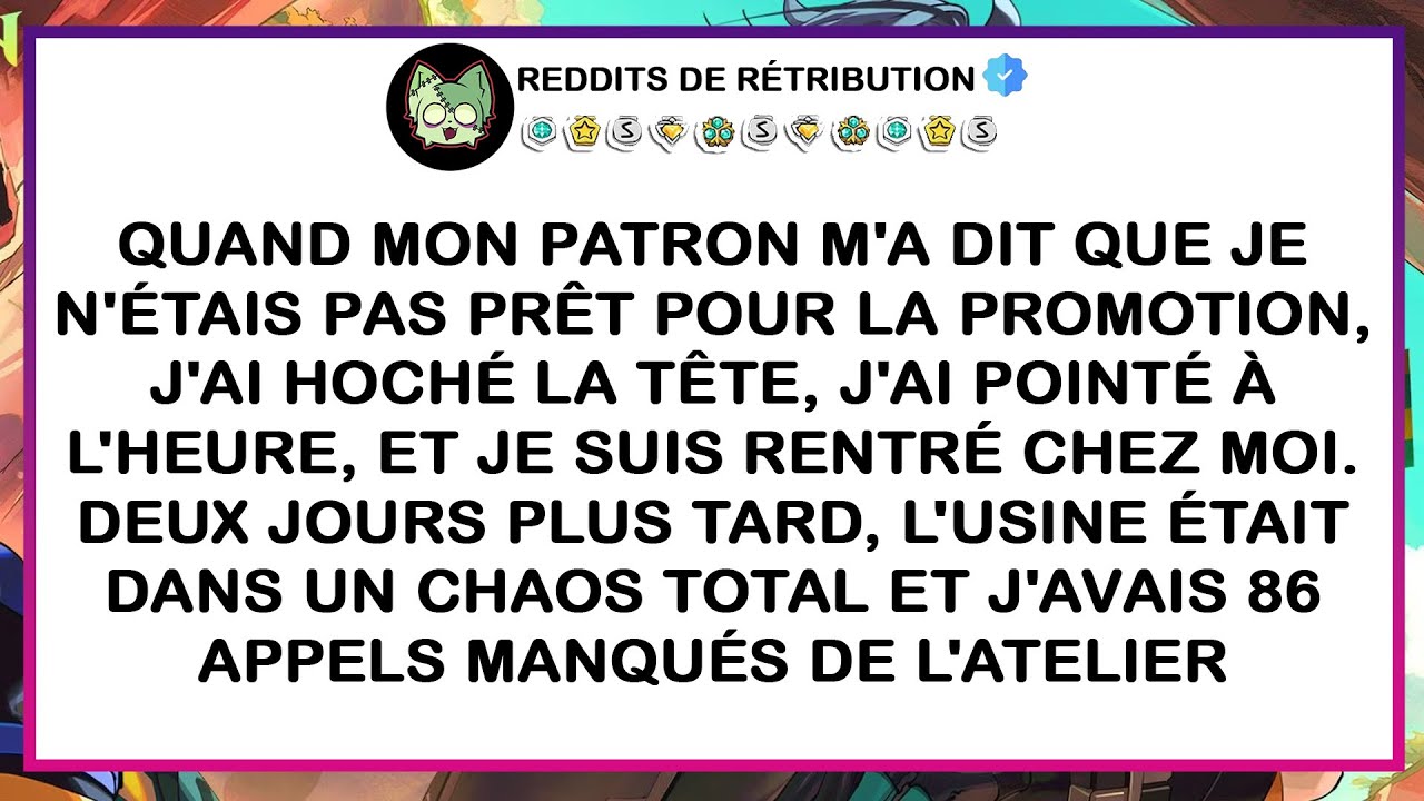 Le Patron a Dit que je n'étais pas PRÊT pour une Promotion — Alors j'ai Retiré ma Démission…