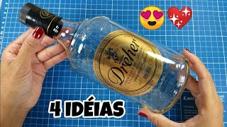 4 IDÉIAS SENSACIONAIS COM GARRAFA DE VIDRO 💖