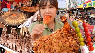 Street foods of Korean Apartment Complex Festival🍢Skewers, Octopus, Tanhulu, Fishcake Mukbang