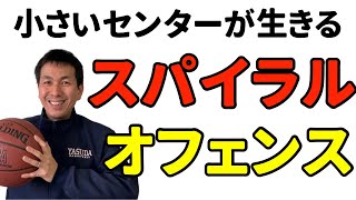 【バスケ戦術】スパイラルオフェンス　小さいセンターを生かすセットオフェンス