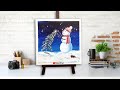 Christmas Snowman | Easy Acrylic Painting on Canvas Step by Step Satisfying Demo | Joy of Art #4