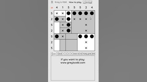 Grey is Odd - Today grids. Solution level 4 7X7 dated 03-20-2024