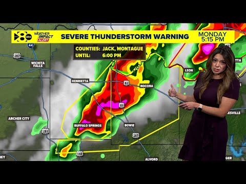 FORECAST: Severe Thunderstorm Warning issued in North Texas - YouTube