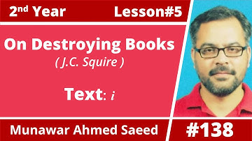 On Destroying Books | Text | Munawar Ahmad Saeed | Lecture. 1