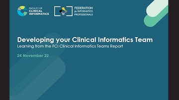 Developing your Clinical Informatics Team