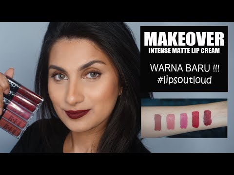 WATCH IN HD!!! Swatch start at 5:25 MAKEOVER INTENSE MATTE LIPCREAM : 01. Lavish - pink fuschia 02. . 