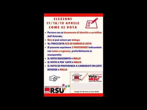 Istruzioni di voto elezioni RSU - Asst Santi Paolo e Carlo