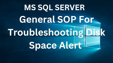 General SOP for Troubleshooting Disk space Alert | MS SQL SERVER DBA