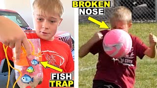 BROKEN NOSE AT SOCCER GAME AND HOMEMADE FISH TRAP! ⚽️🐟